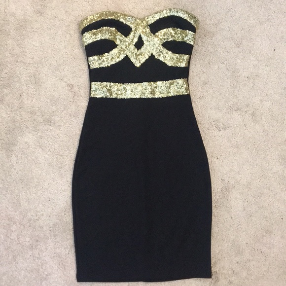 NEW Strapless black mini dress - Picture 2 of 3